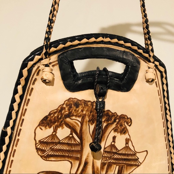 African Leather Woven Crossbody